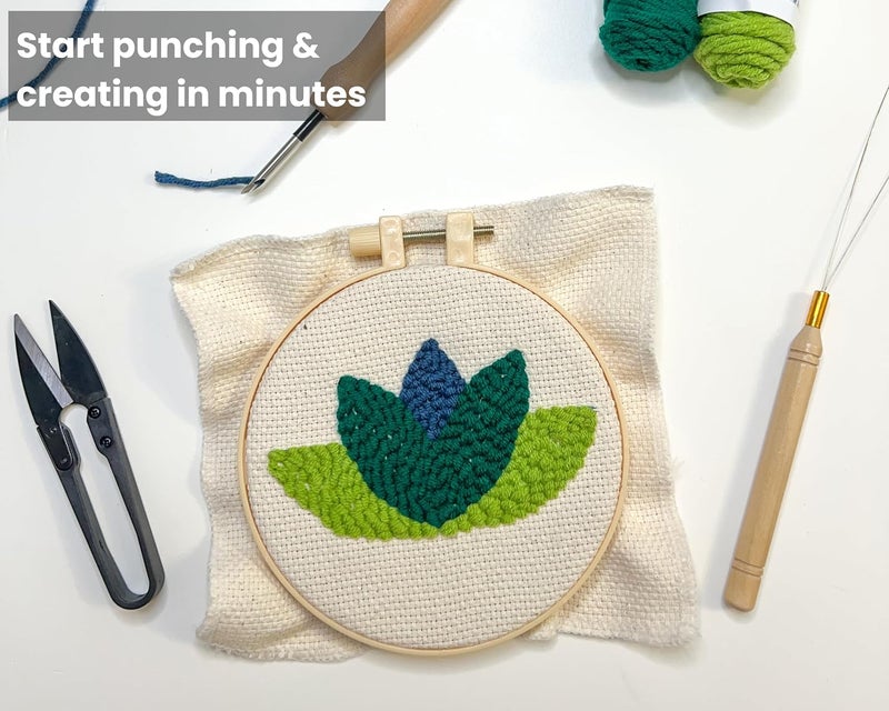Dabline Punch Needle Kit for Beginners and Adults | Stress Relief DIY Craft - Complete Punch Needle Starter Kit with Designs & Supplies - Image 5